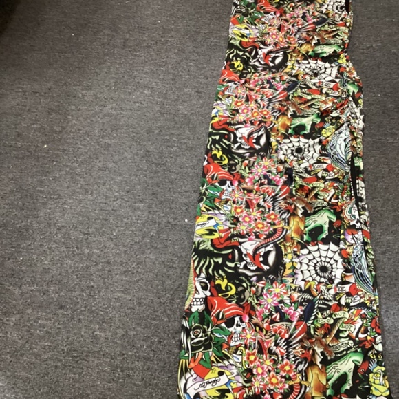 Ed Hardy Tattoo Collage Print Dress, Size Medium - Picture 4 of 4